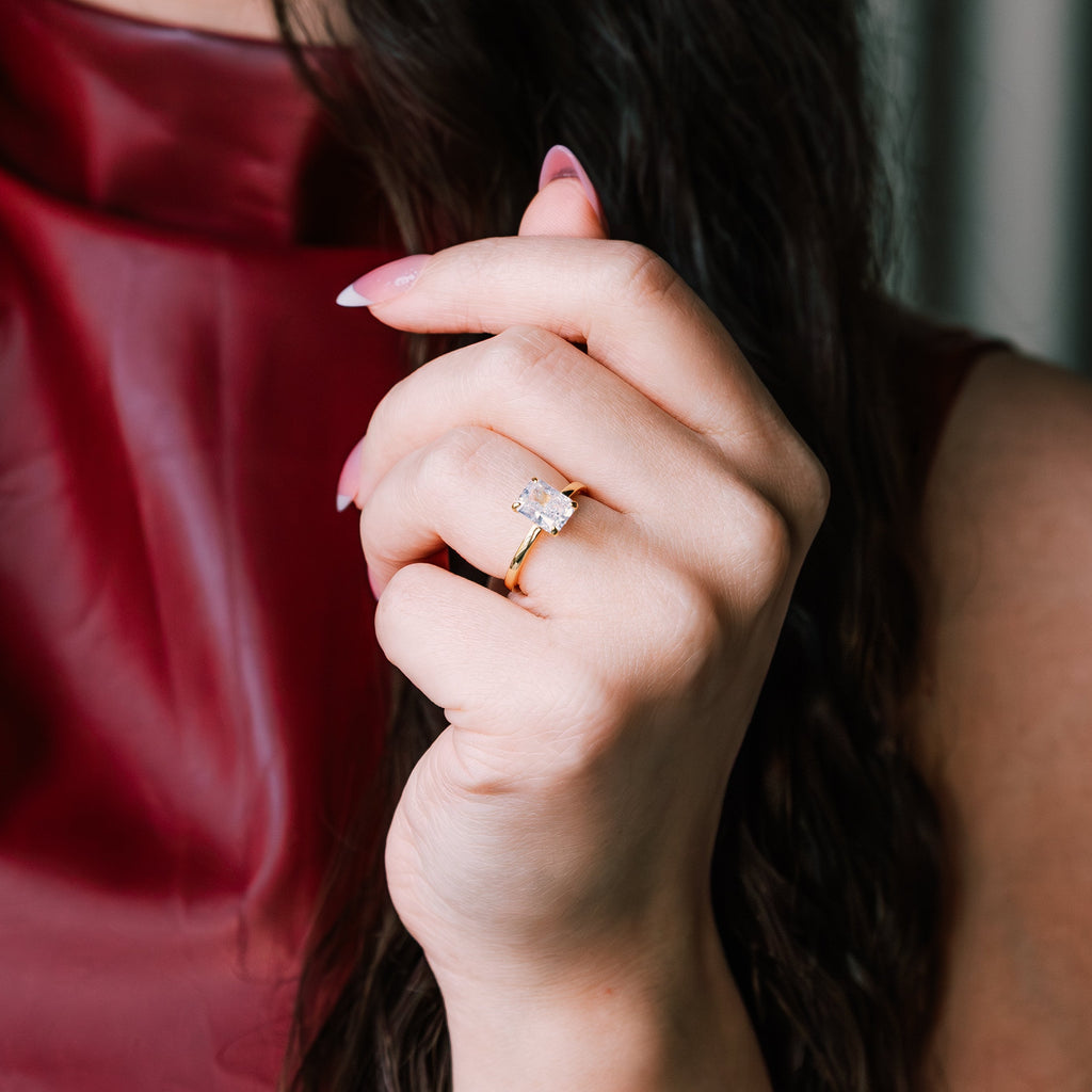 Isabelle – Radiant Cut Solitaire Gold Ring