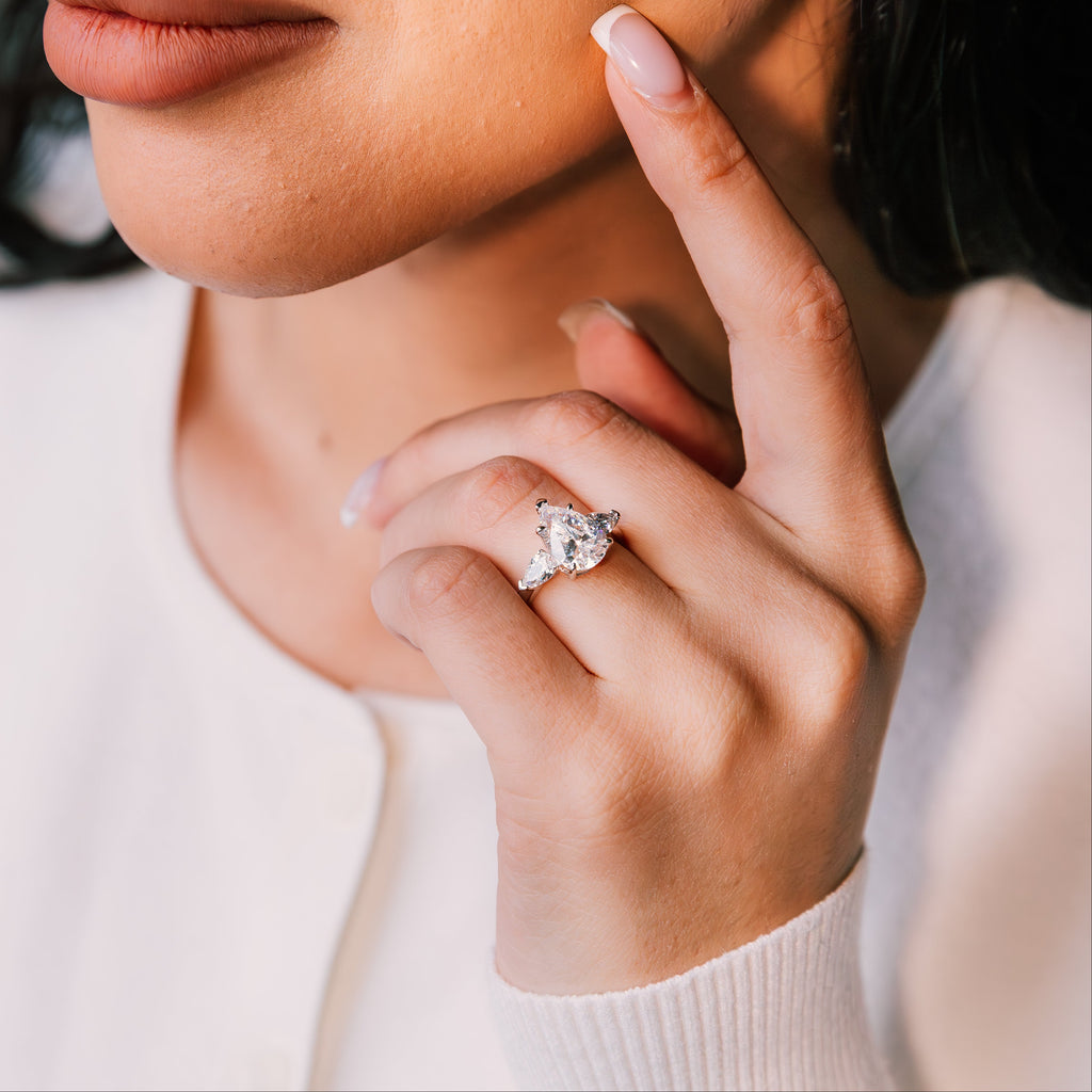 Elena – Pear & Oval Cut Trio Ring
