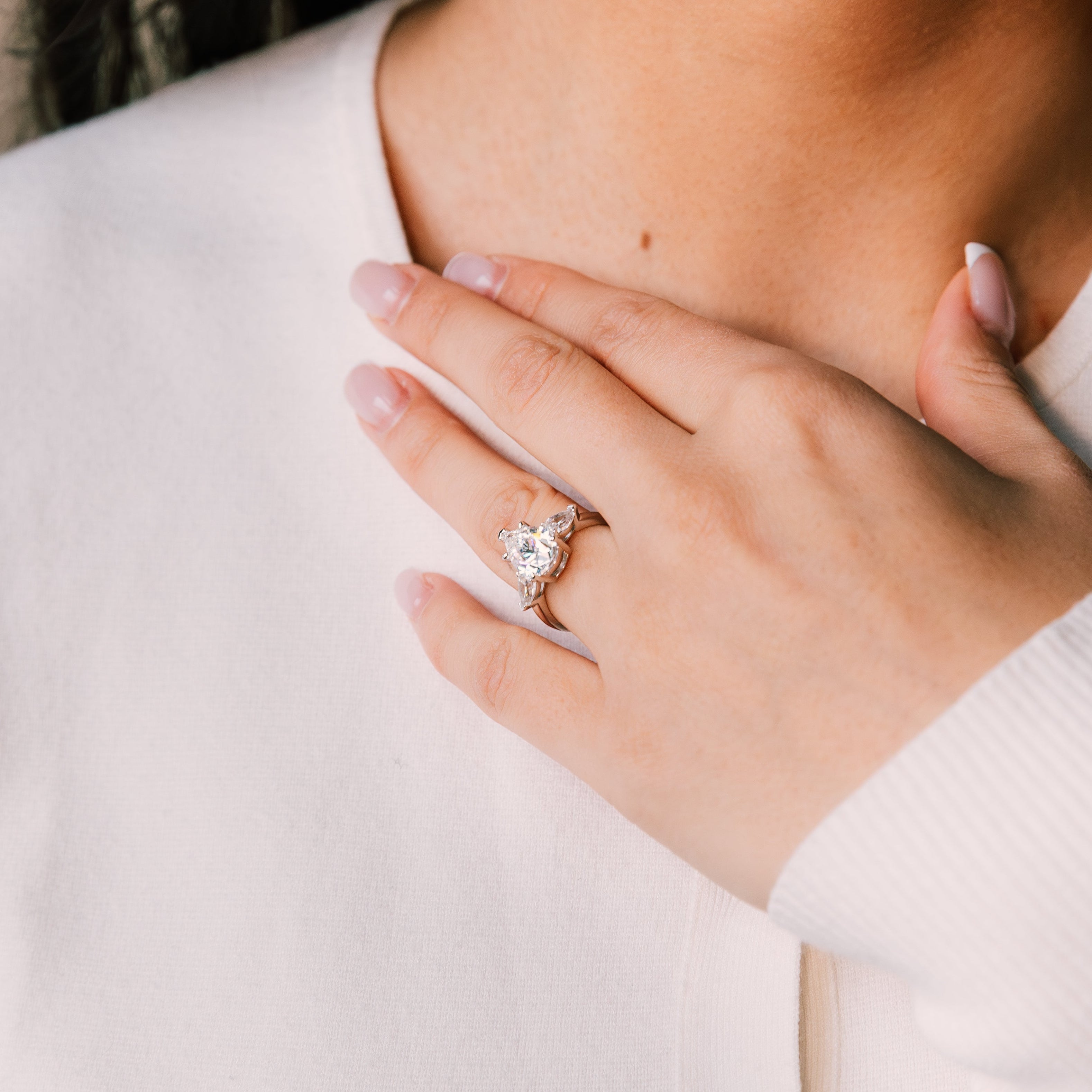 Elena – Pear & Oval Cut Trio Ring