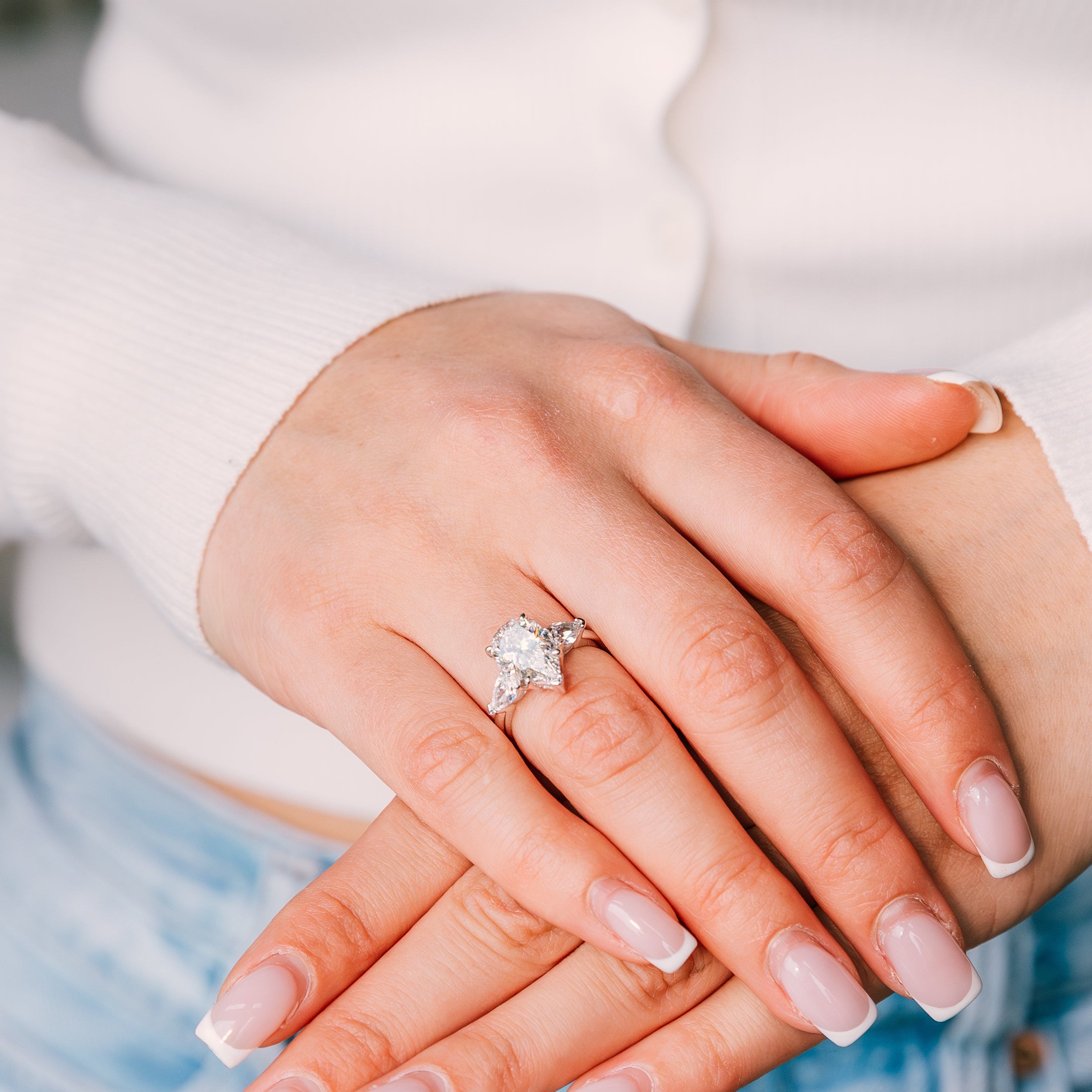 Elena – Pear & Oval Cut Trio Ring